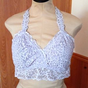 Lavender lace stretch half cami